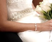 Beaded Bridal Sash CRYSTALINE Rhinestone and Pearl Encrusted Wedding Belt