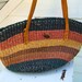 SALE vintage woven straw purse // summer tote // multicolored striped bucket bag