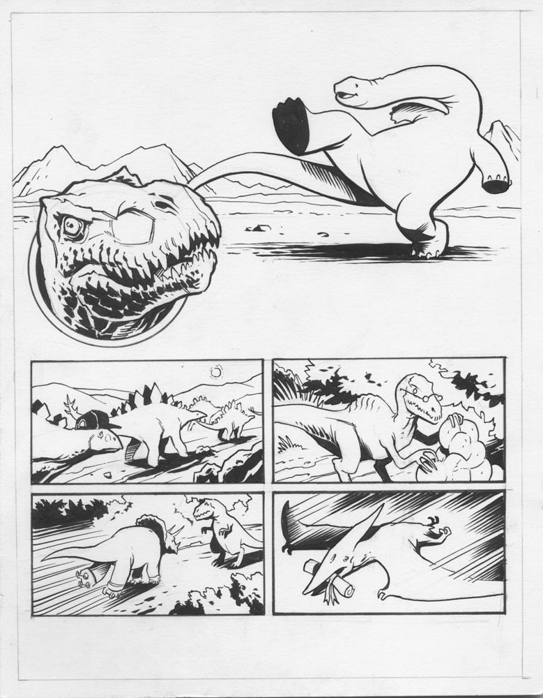 Dinosaurs comic art by Benjamin Dewey