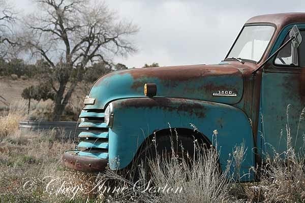 Old Blue 1952 3800 Chevy Truck Big CANVAS Art Print 32x48- Vintage Chevrolet Antique Aqua Turquoise Farm Pickup