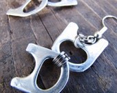 Recycled metal silver aluminium ring pull Earrings