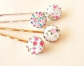Floral Bobby Pins - Floral Hair Pins - Floral Hair Clips Floral Hair Accessories Floral Fashion Shabby Chic Spring Wedding Hair Accessories