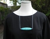 blue stone mod necklace, geometric statement necklace, turquoise necklace, blue necklace, turquoise jewelry