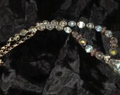 Sterling Silver Diachronic Glass Pendant Necklace with AB Crystals and Handcrafted Glass Beads