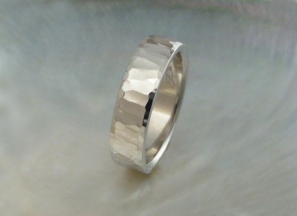 custom hammered platinum wedding band -- final listing -- reserved for Jenny