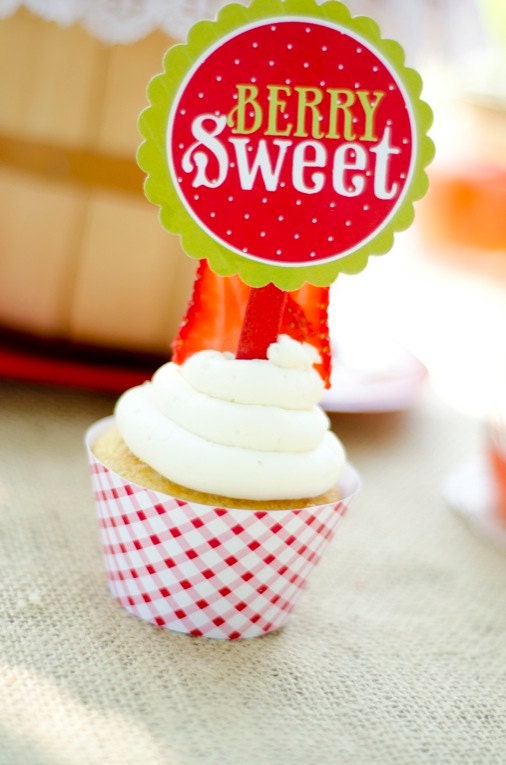 Strawberry Party PRINTABLE Party Circles by Love The Day Il_570xn