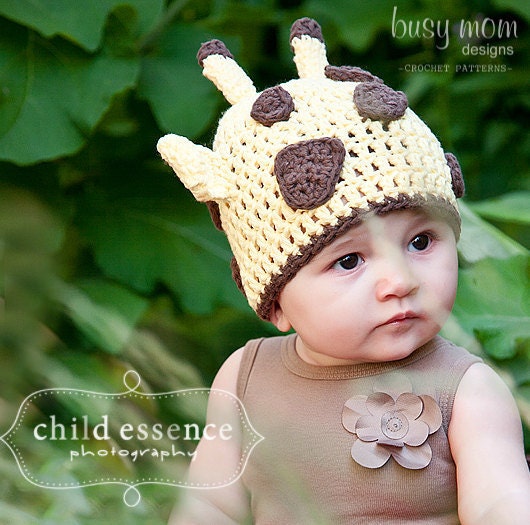 CROCHET Hat PATTERN - Giraffe Beanie - Easy - All Sizes Included from Preemies to Adults - Sell what you make - PDF 122