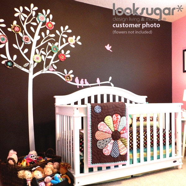 Tree Decal - Bird Tree Wall Decal - Vinyl Wall Stickers - Modern Wall Decal - Children Wall Stickers - Modern Nursery Decor - 0049