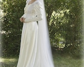 Vintage 40s satin Wedding dress - 1940s bridal dress - dress with train - veil -retro hollywood