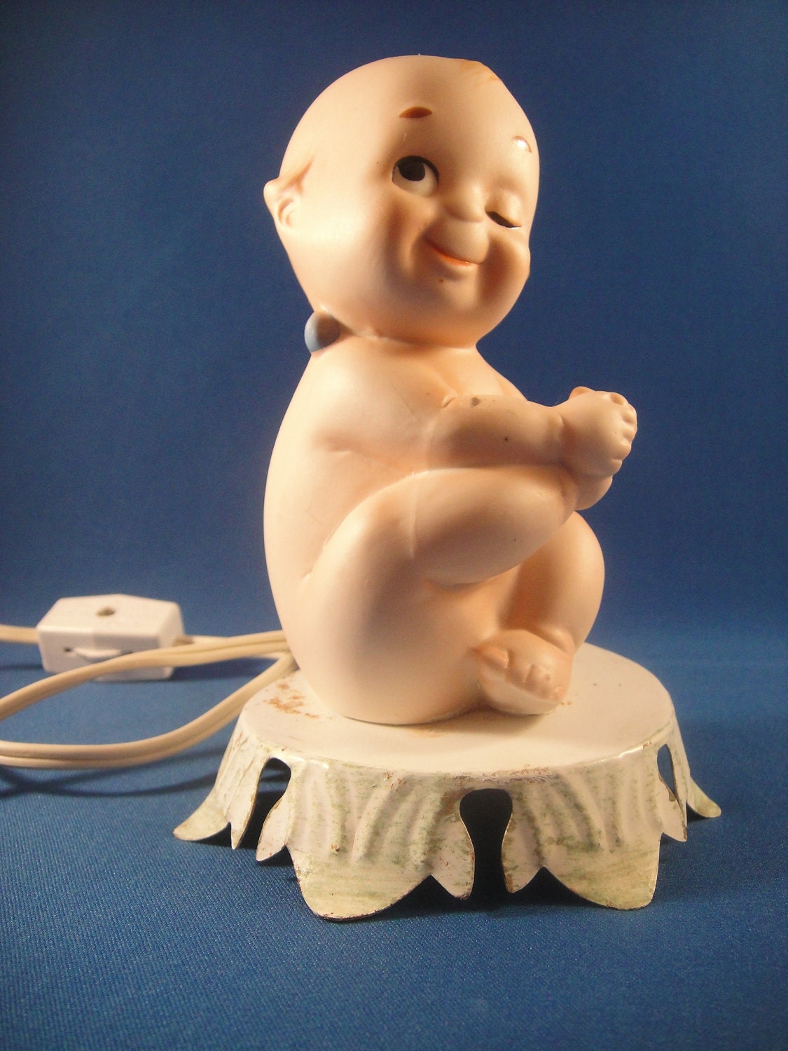 Kewpie Night Light Portable Lamp by WishingWellsGlass on Etsy