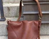 Hand stitched hobo purse - handmade buffalo purse - handmade leather bag