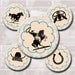 Cowboy Western Party 2 inch Circles Printable Digital Collage Sheet - Buy 3 Get 1 Free