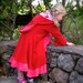 Bunnycoat/ Little Red Rabbit Hood with pink trim size 6 / 8