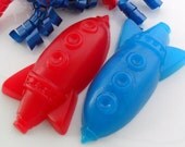SPACE ROCKET SOAP - Gift Set 2 Soaps - Birthday Party Favor - Baby Shower Favor