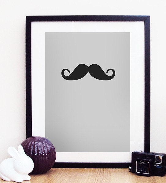 Gentleman's Moustache Poster Print A3 / 11x14