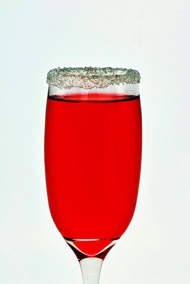 Silver cocktail rim sugar - bulk for 100 glasses - gourmet party martinis, sparkling signature drinks