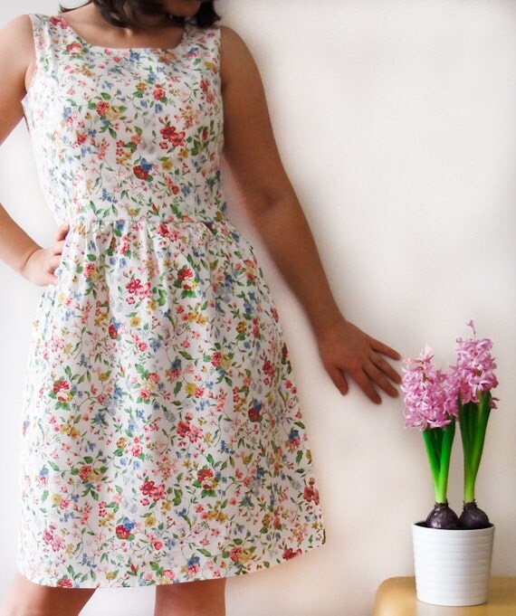 Vintage inspired bridesmaid dress flower dress, cotton dress, spring summer dress