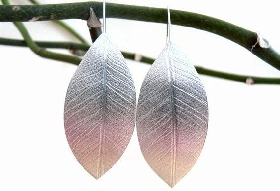 Sterling Silver Leaf Imprint Earrings El - Kailajewellery Sterling Silver Leaf Imprint Earrings El - Kailajewellery