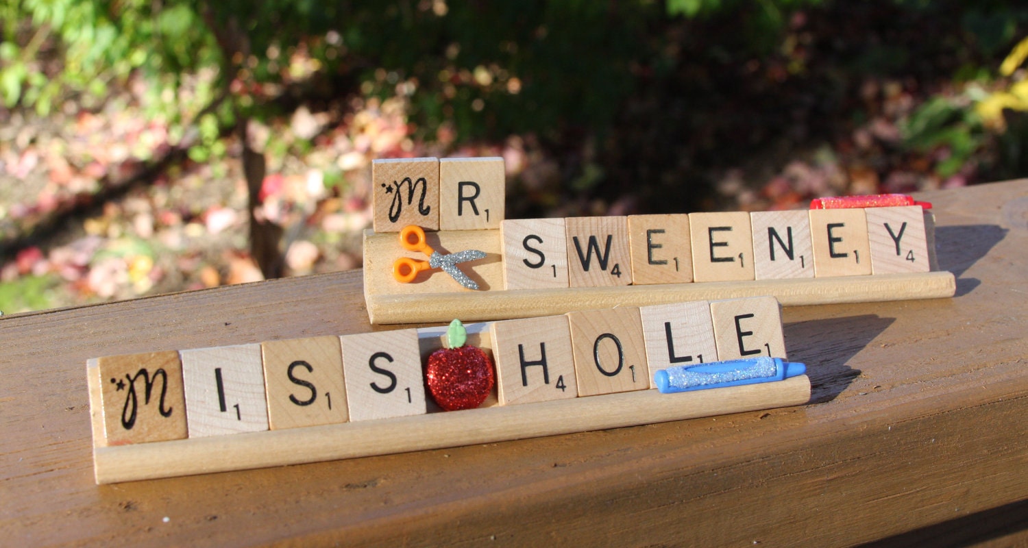 Custom Scrabble Desk Teacher Nameplate