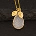 White Agate Druzy Necklace - Druzzy Personalized Necklace -  Drusy Personalized Jewelry - Custom Stamp Initials