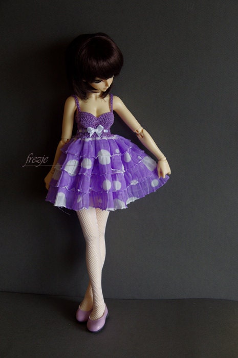 Violet polkadot dress for MSD