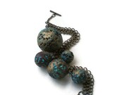 Bubble beads statement necklace - Choker - Tribal mint pearls - Pastel - Rustic 123 team
