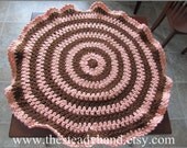 Brown and Peach Granny Circle Blanket B53