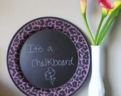 CHALKBOARD  / kitchen chalkboard / decorative chalkboard / wedding sign / message board / animal print / C h e e t a h print / upcycled