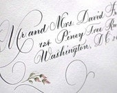 Addressing Wedding Calligraphy Envelope.  Address Invitations