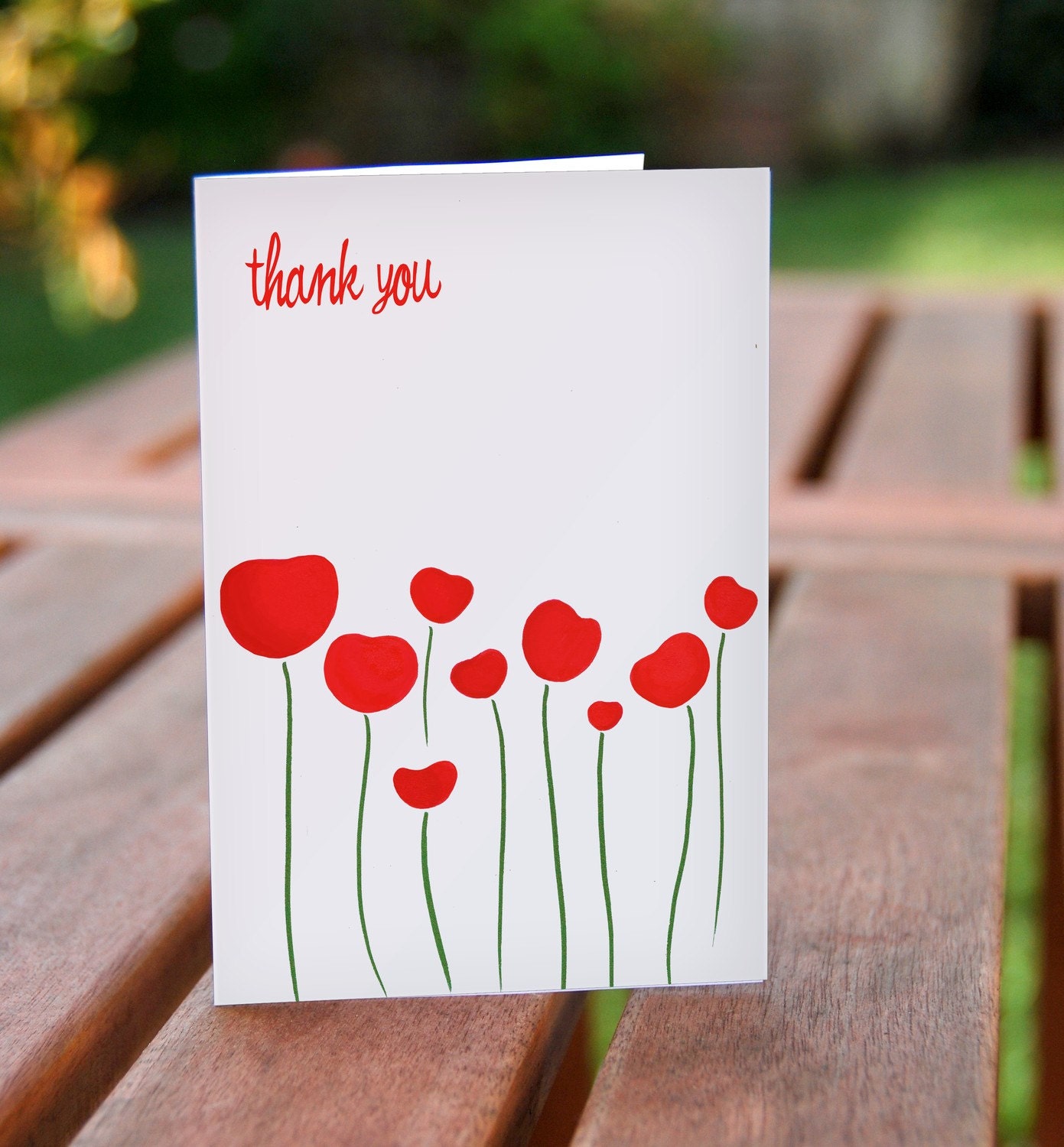 Poppies thank you or blank card (set of 20)