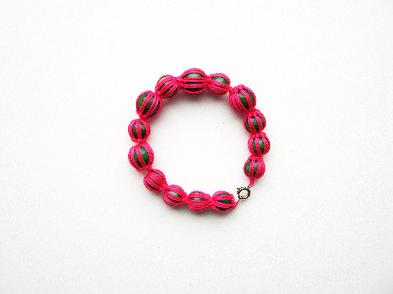 Sweet Crocheted Barrels Bracelet