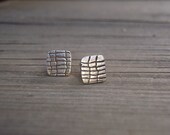ARTisan Made "Perpendicular" Post Earrings - PMC - Sterling Silver - OOAK