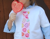 Valentine's Day Candy conversation heart tie tshirt
