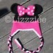 Minnie Mouse Stripe Crochet Beanie PDF Pattern  - fun to make for Disneyland Disneyworld trip - beanie, earflap, braids, ties