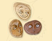 Gossip Print - Emotion Face Art Print - Face Moods Giclee Print - Limited Edition Giclee Print - Whimsical Art Print