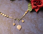 Ocean Jasper Hearts Necklace with Pink Aventurine and a Rose Quartz Heart