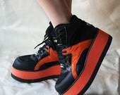 Orange Ray 80's Vintage Rave Boots FREE SHIPPING - Never worn