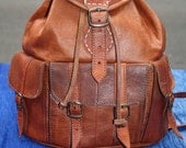Large  Leather Backpack 17"x15" Handmade
