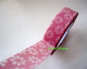 Washi Tape Roll in Sweet Pink Daisy Print