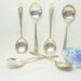 1940 WM Rogers Silver Plate Triumph Round Soup Spoons Set Ornate Roses Flowers Home Decor Serving Pieces Wedding Party Mix Match Dinnerware
