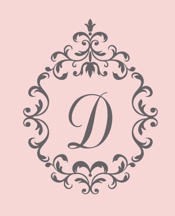 Items similar to Simply Elegant Monogram Vinyl Wall Decal on Etsy