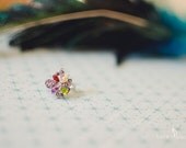 Sterling Silver Multi Stone Ring, Size 8, Vintage