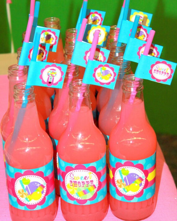 Sweet Shop BOTTLE LABEL - Candyland / Lalaloopsy / Candy Land / Sweet Shoppe Party/ Lollipop/ Bubble Gum/ Girl Birthday Il_570xn