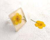 Pressed Flower Resin Ring - preserved flower - Handmade nature gift