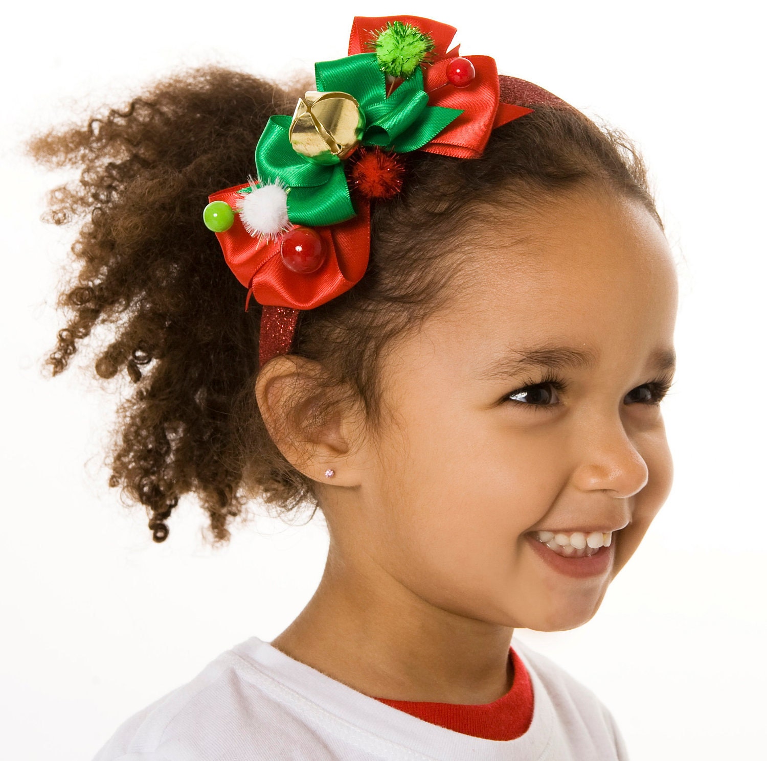 READY TO SHIP: North Pole Pixie Headband - Red and Green - Fits toddler to adult - Cutie Patootie Designz Il_570xn