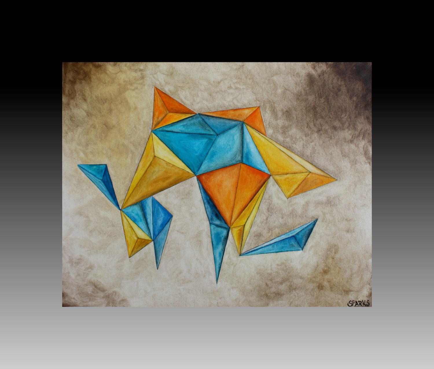 Abstract Geometric Shapes - 16x20 - Oil Painting