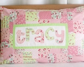 Patchwork  Name Pillow Personalized Girl Room Decor Birthday Gift Keepsake Custom Made
