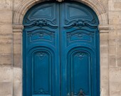 Paris Photography - The Blue Door, Ornate, Architectural Fine Art Photograph, Urban Home Decor
