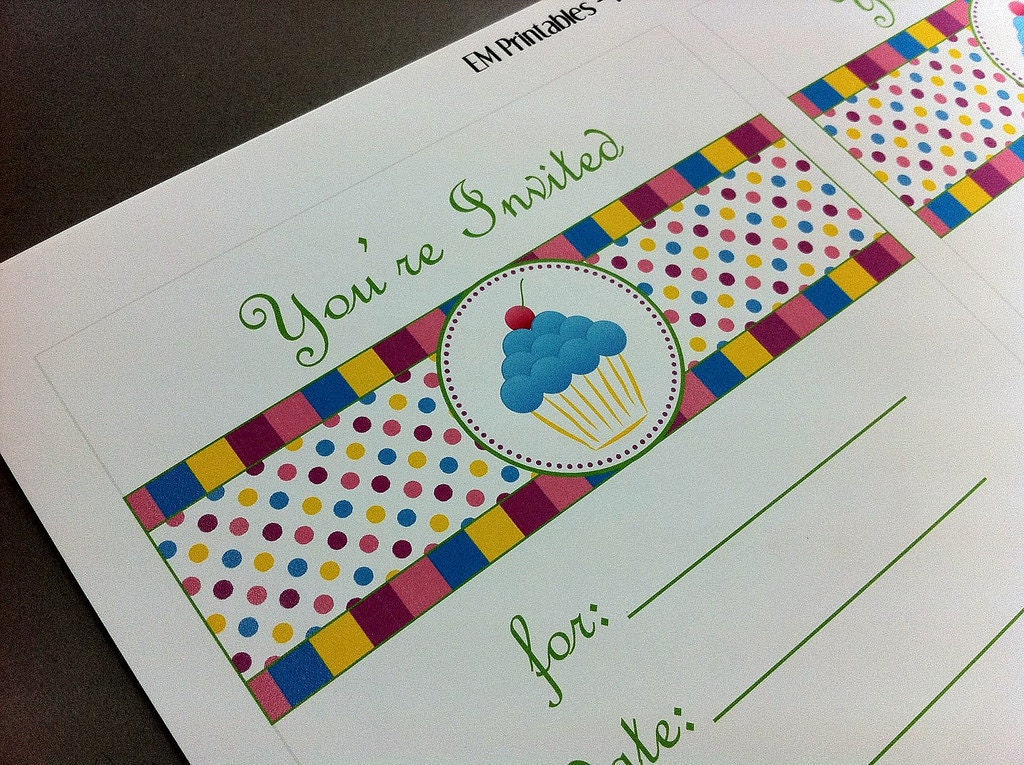 Cupcake Party Invitation - DIY Printable Party Il_570xn