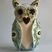 Felt Owl Doll- Mexican Folk Art- Blue and White